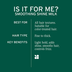 Applying Smooth Shine Milk to damp hair to tame frizz.