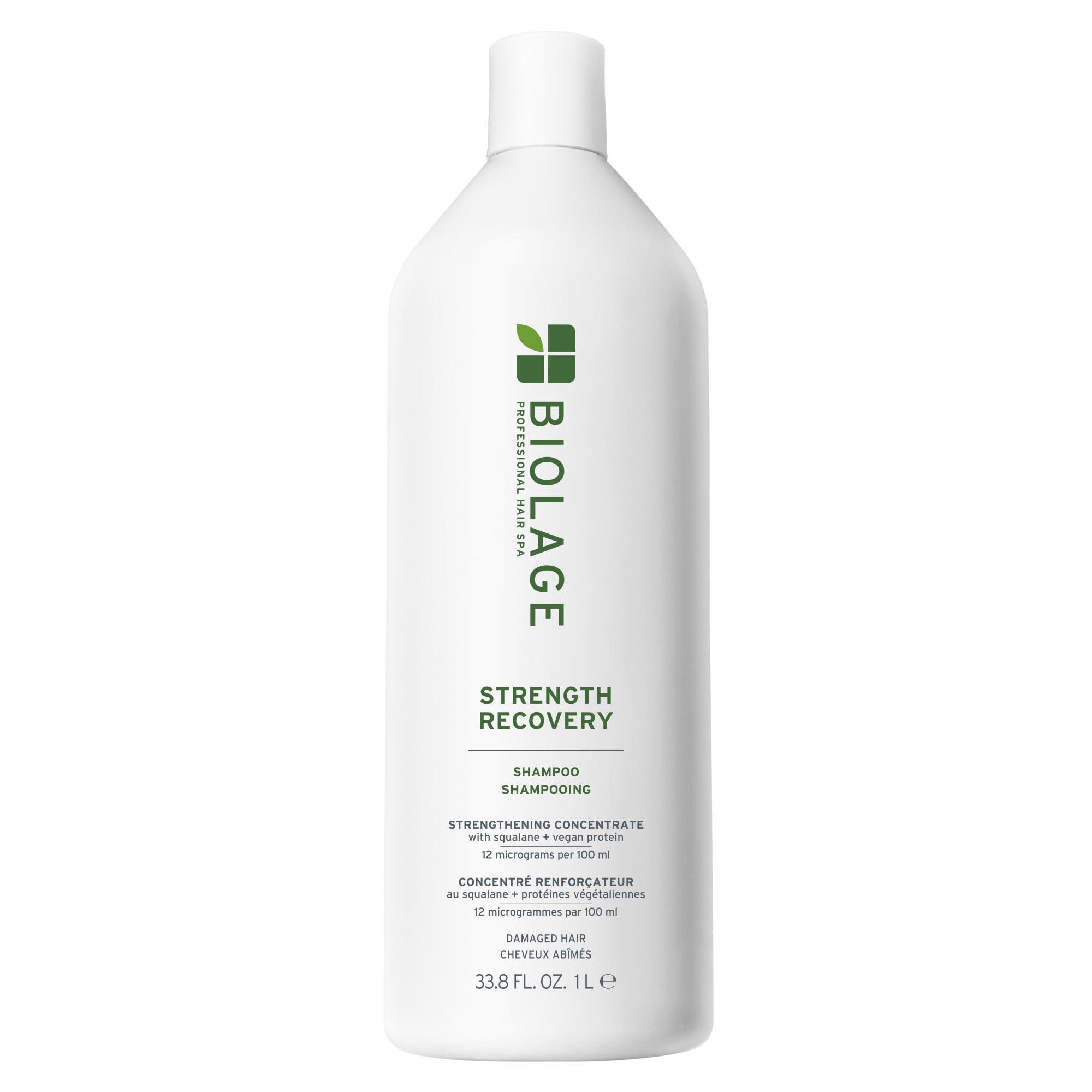 Biolage Strength Recovery Shampoo bottle front, nourishing damaged hair