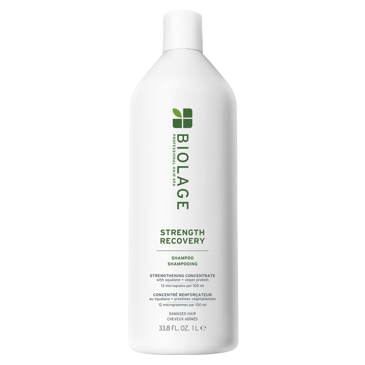 Biolage Strength Recovery Shampoo bottle front, nourishing damaged hair