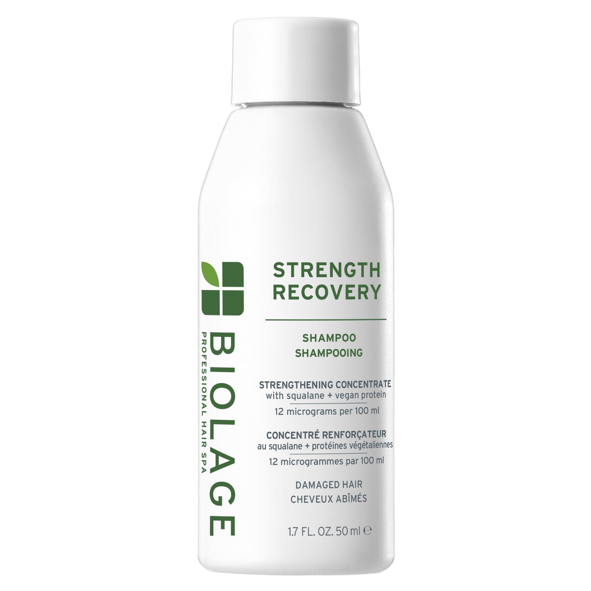 Biolage Strength Recovery Shampoo bottle illustrating product packaging and branding
