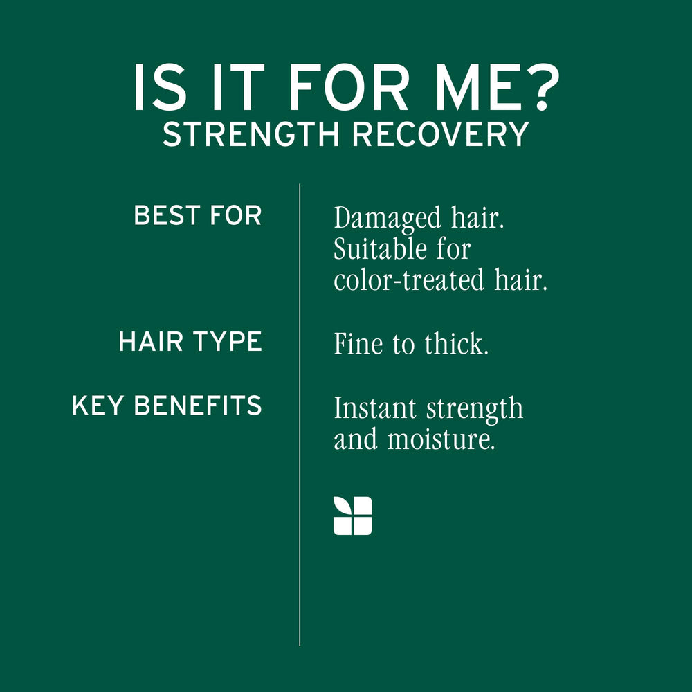 Biolage Strength Recovery Shampoo label close-up emphasizes vegan formula.