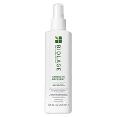 Biolage Strength Recovery Spray bottle with heat protection and breakage prevention