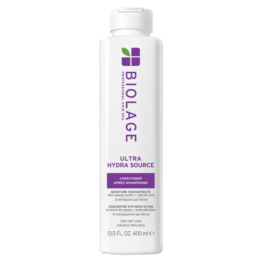 Biolage Ultra Hydra Source conditioner bottle ready for hydrating dry hair.