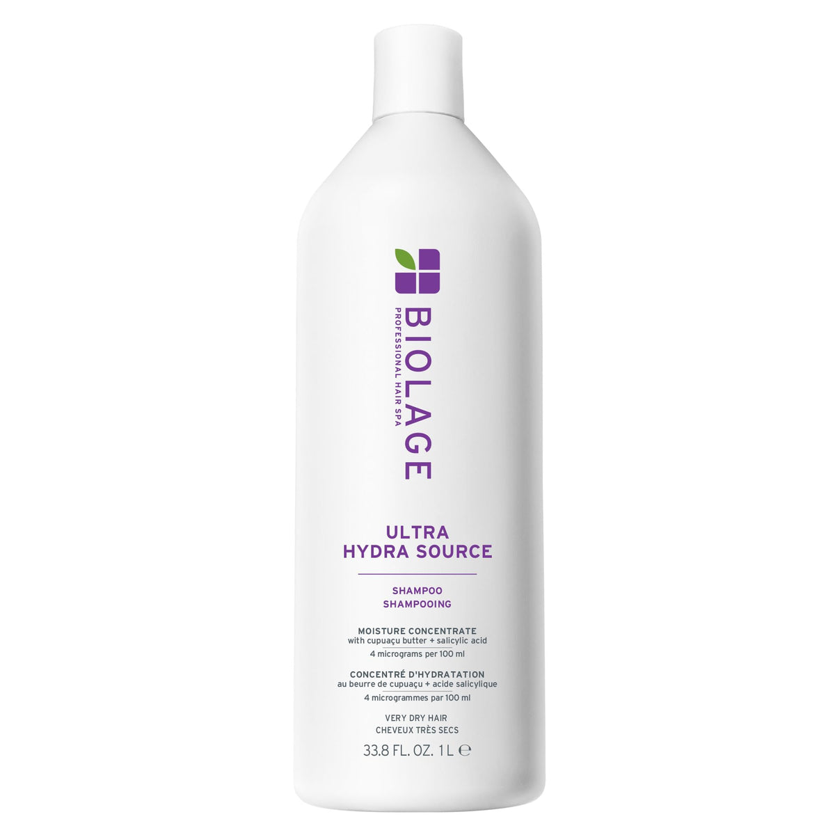 Biolage Ultra Hydra Source Shampoo bottle pouring for deep hydration