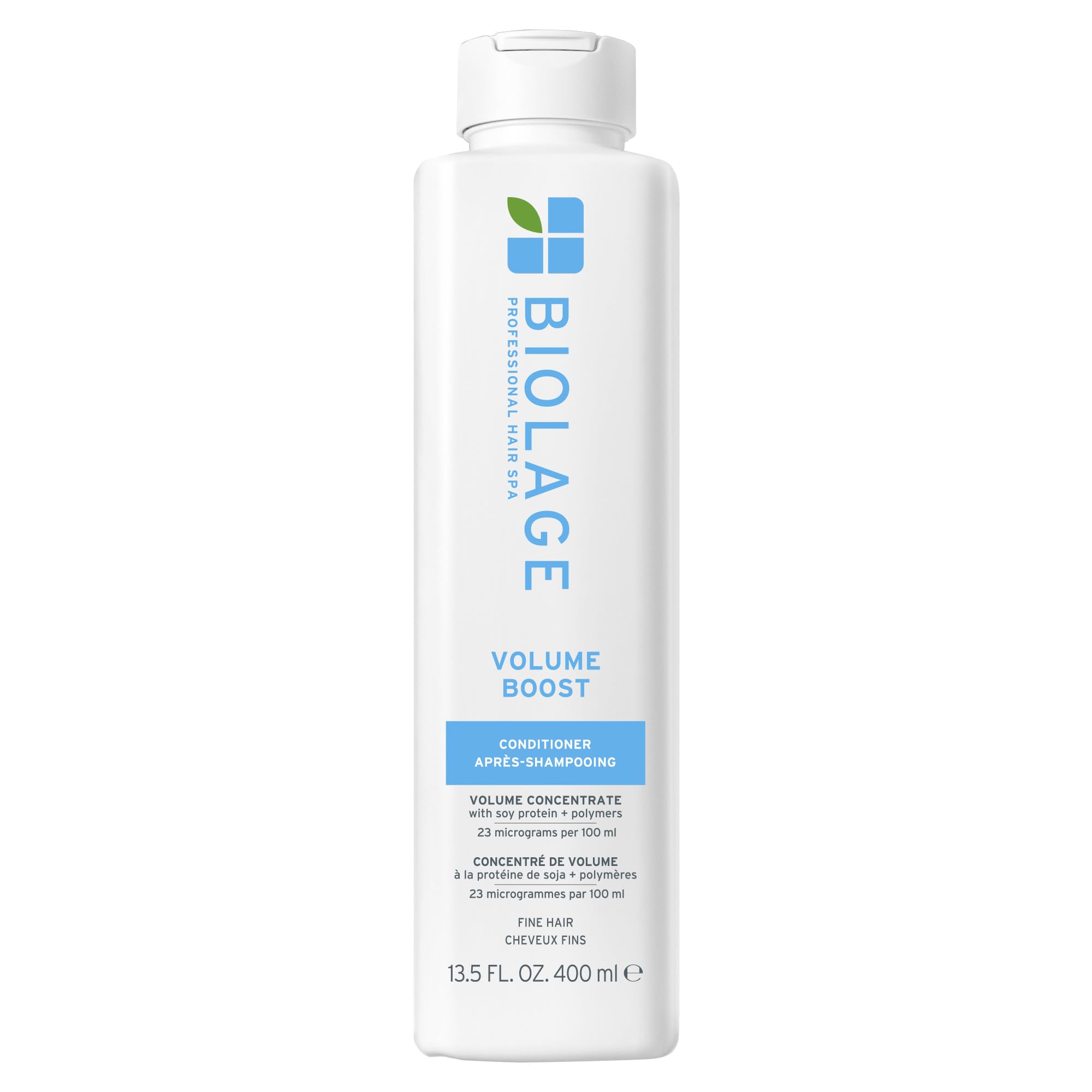 Biolage Volume Boost Conditioner bottle front view shows weightless moisture and root lift