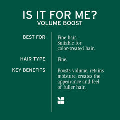 Biolage Volume Boost on damp hair for natural bounce and lift
