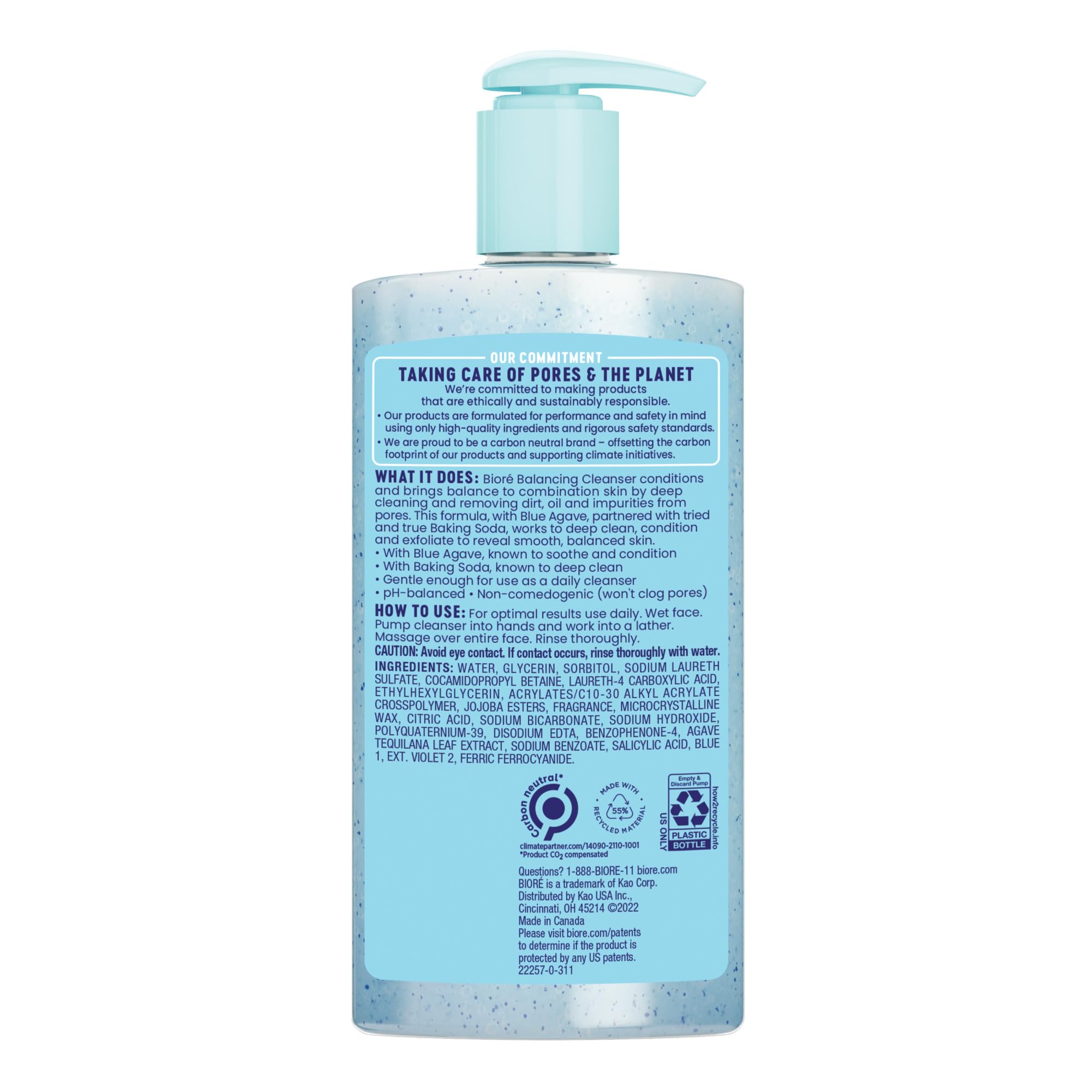 Biore Balancing Face Wash pack of 3 display for value skincare routine.