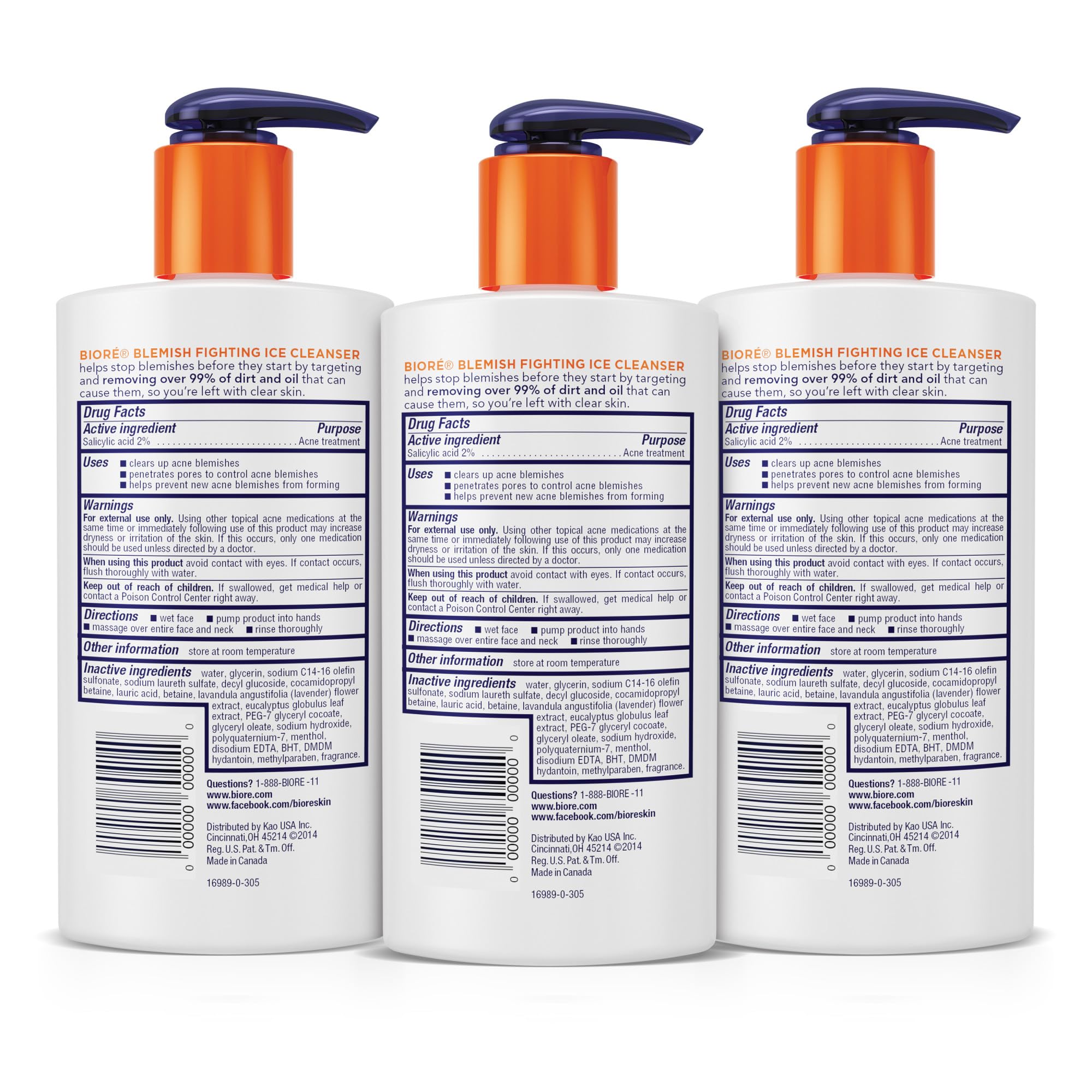 Biore ice cleanser foaming lather helps clear dirt and oil from pores.