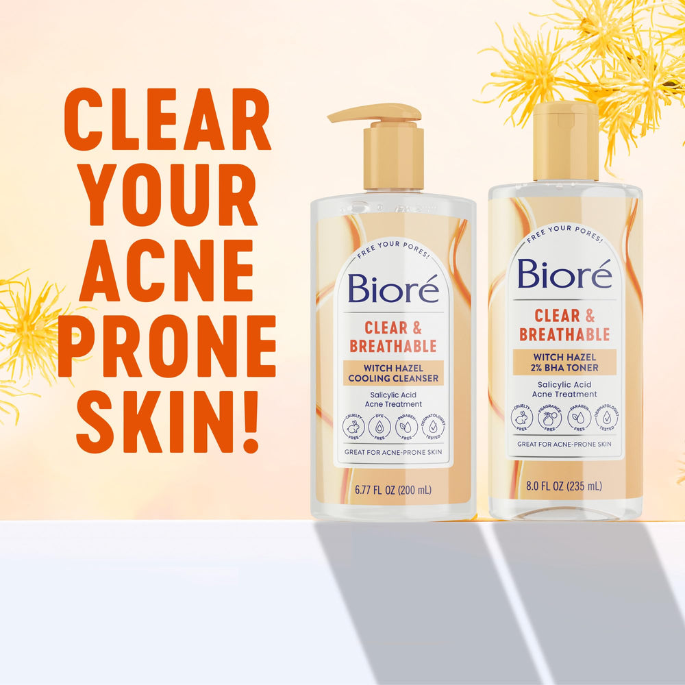 Biore Clear & Breathable cleanser foam demonstrates gentle cleansing for oily skin.