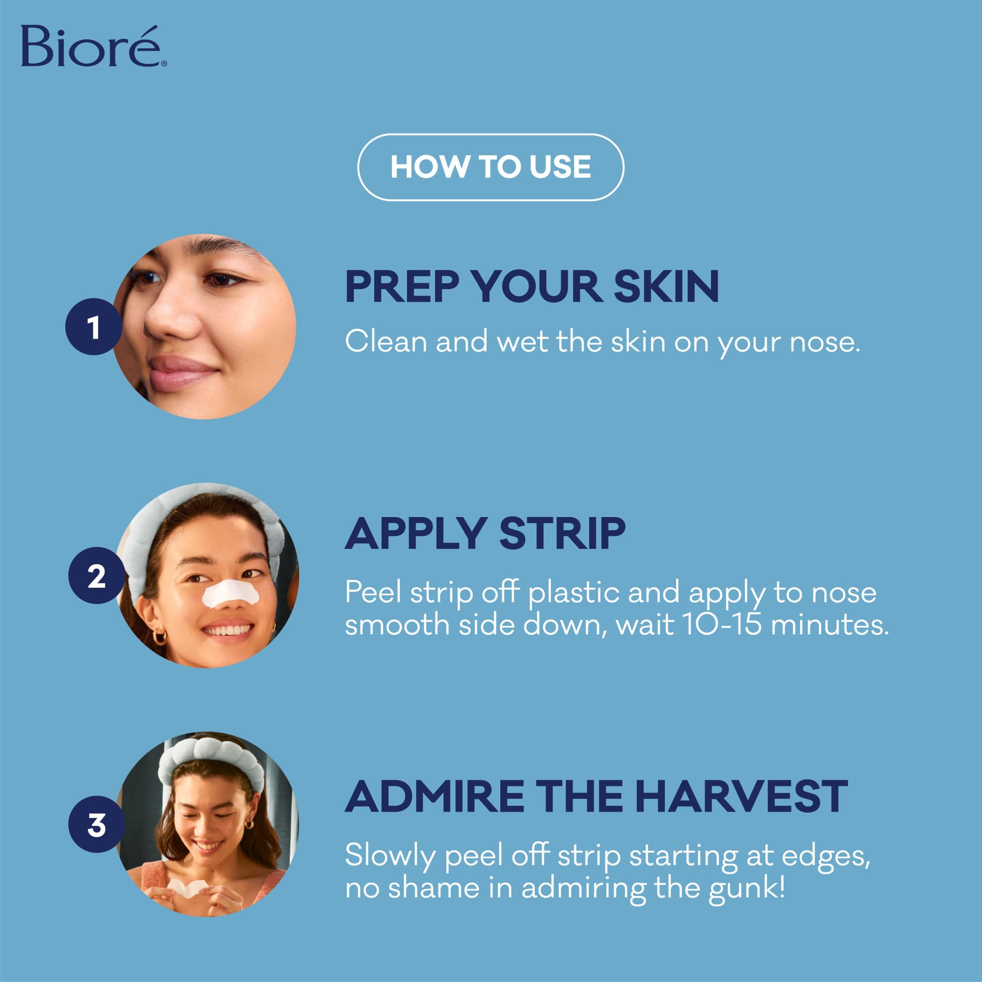 Biore dermatologist-tested, cruelty-free pore strips for daily care
