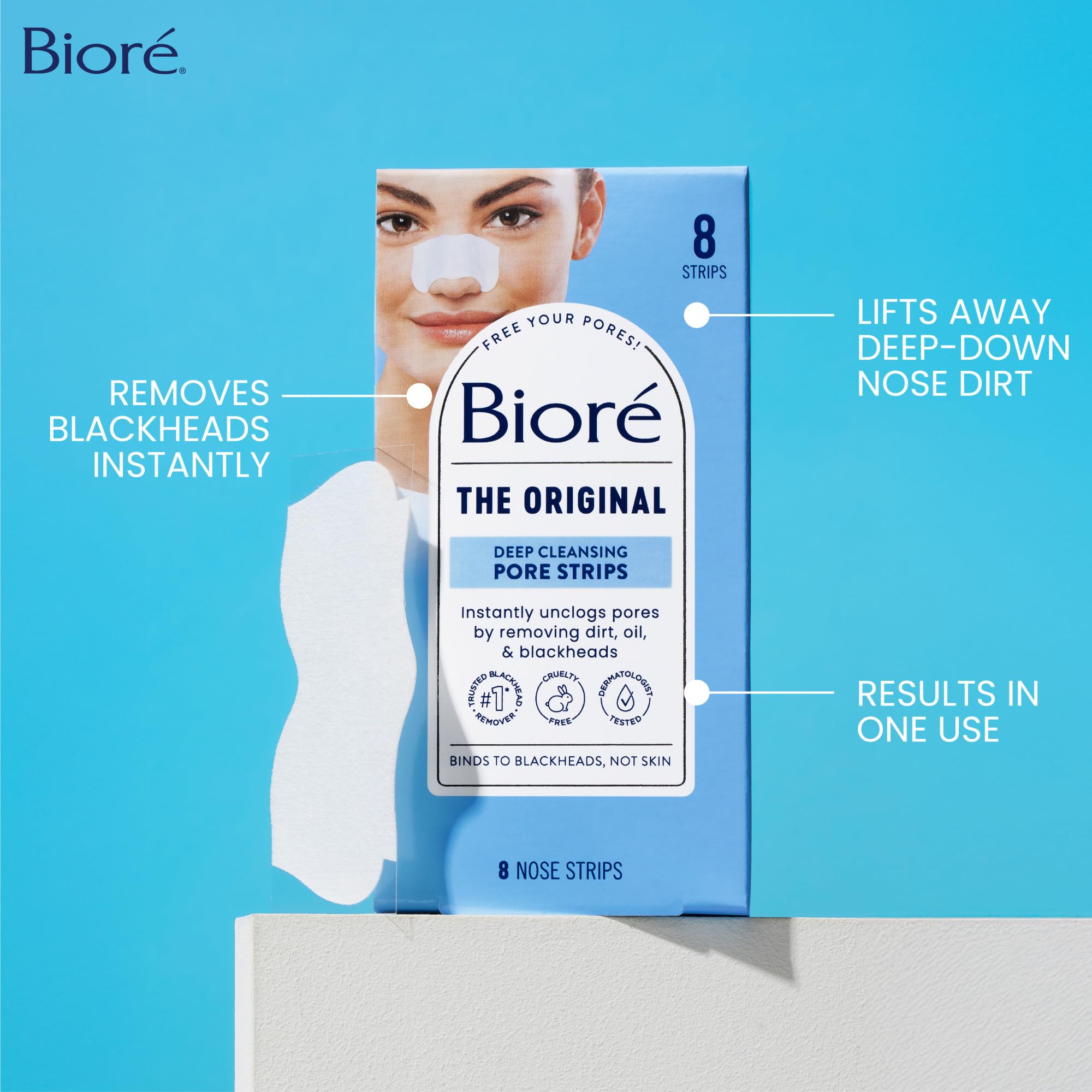 Biore strip in timer scene demonstrates 10-minute treatment