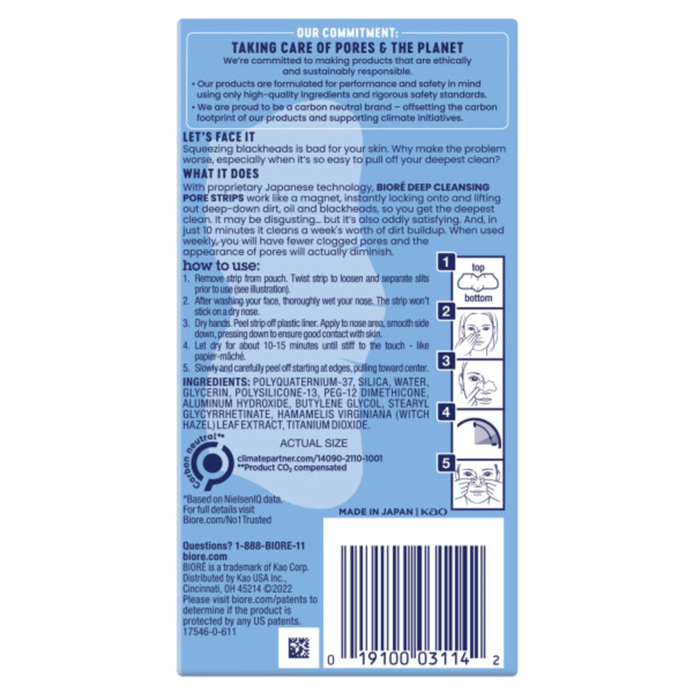 Biore deep cleansing pore strips help visualize cleaner-looking pores