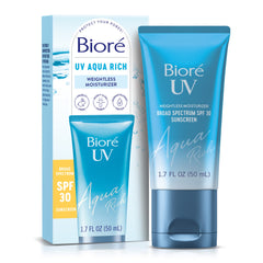 Biore UV Aqua Rich: la botella muestra la hidratación y protección diaria para la piel