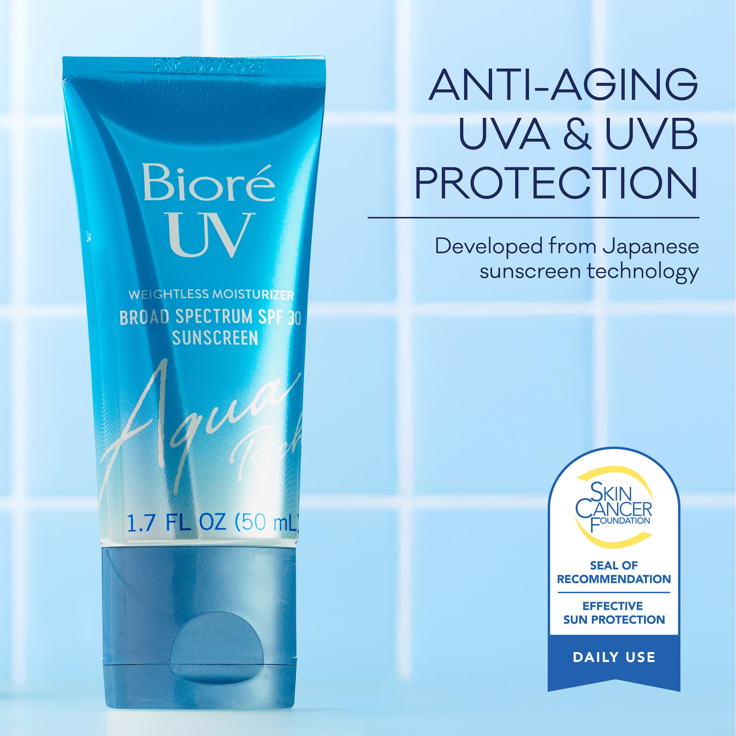 Biore UV Aqua Rich: sin residuo blanco, absorción rápida