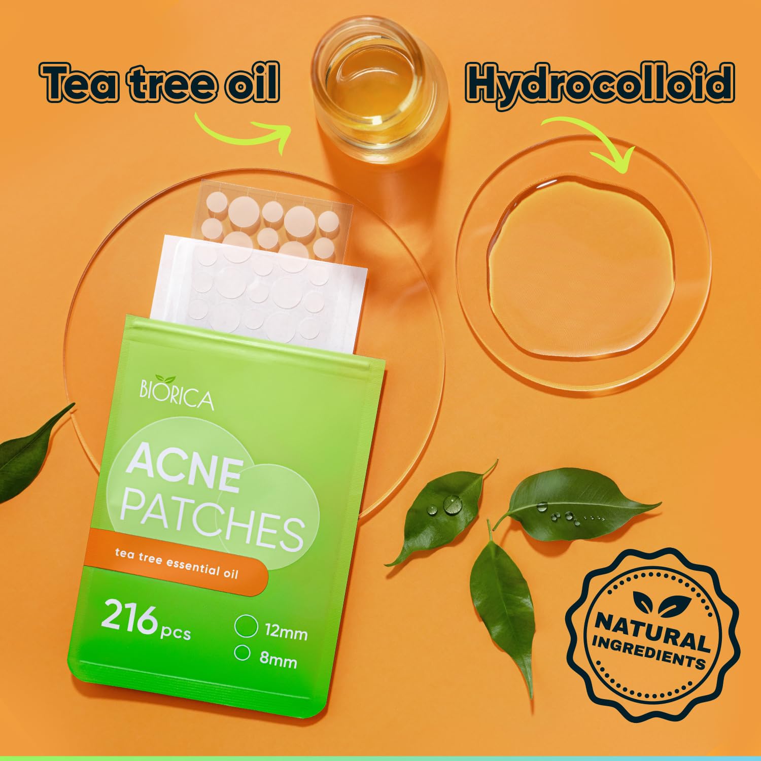 BIORICA parche con aceite de árbol de té y cuidado suave.