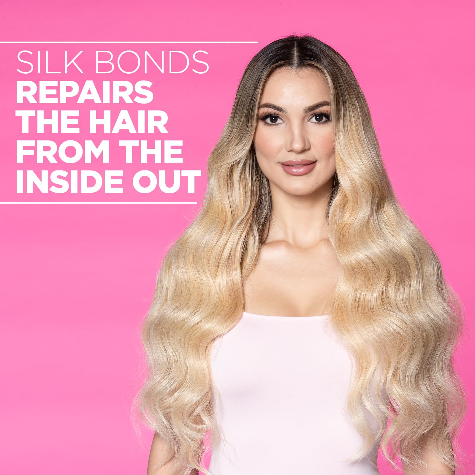 Cabello húmedo listo para peinar con BioSilk Irresistible, manejo suave.