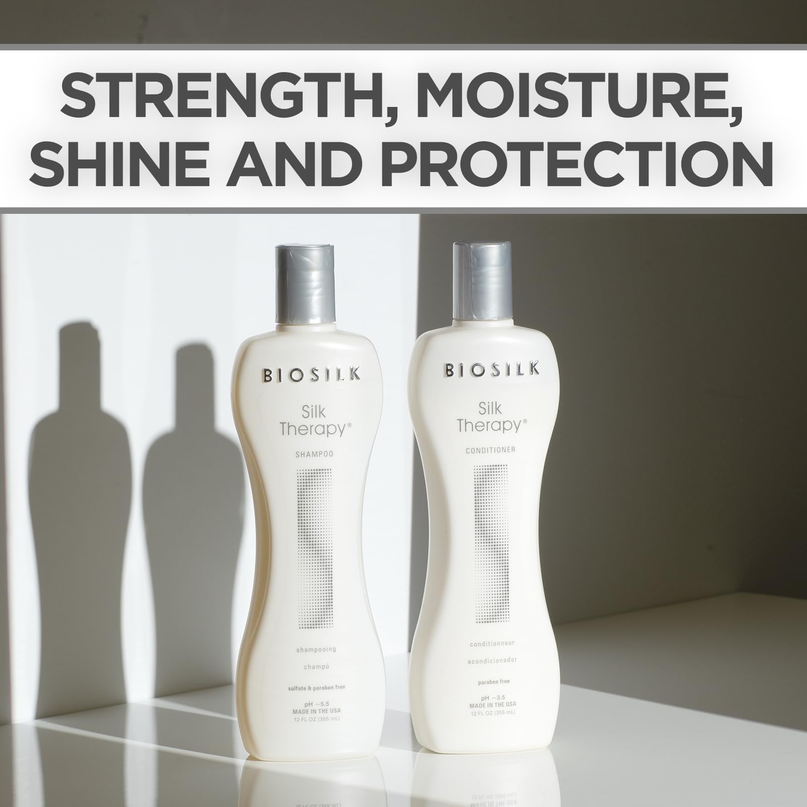 BioSilk Silk Therapy brillo de pelo suave y manejable.