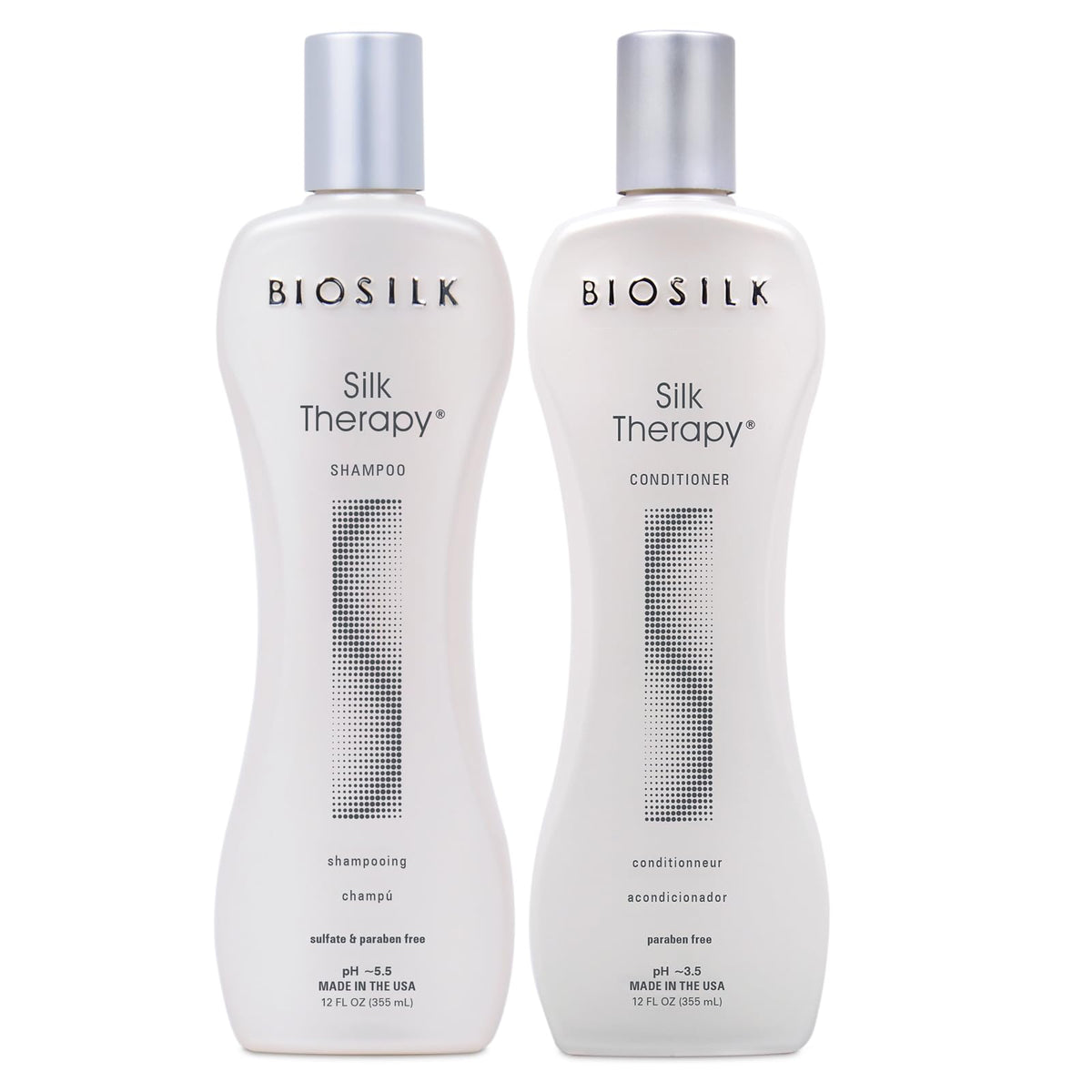 BioSilk Silk Therapy kit de champú y acondicionador para brillo radiante.