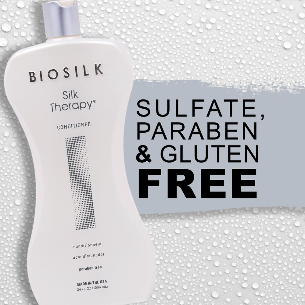 BioSilk Silk Therapy Conditioner with botanical extracts and silk proteins.