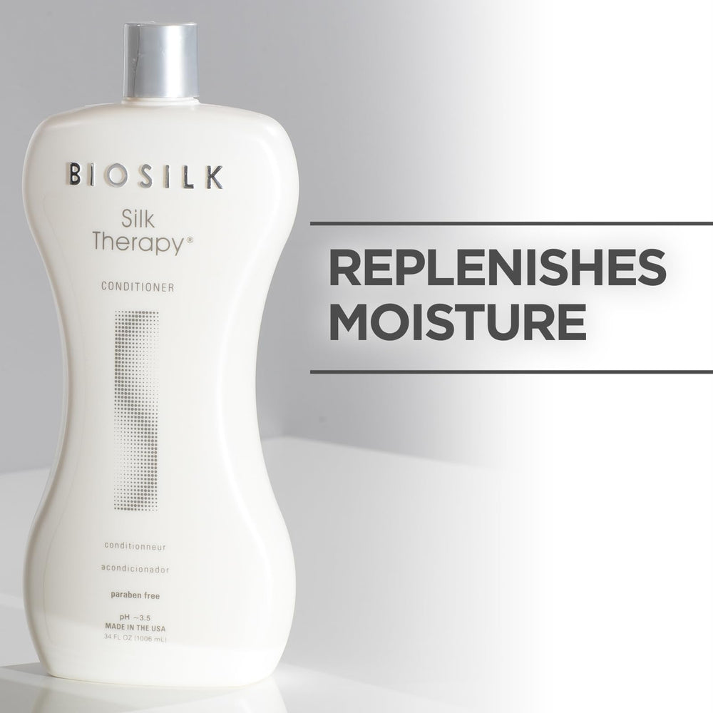 Hair detangled by BioSilk Silk Therapy Conditioner after use.