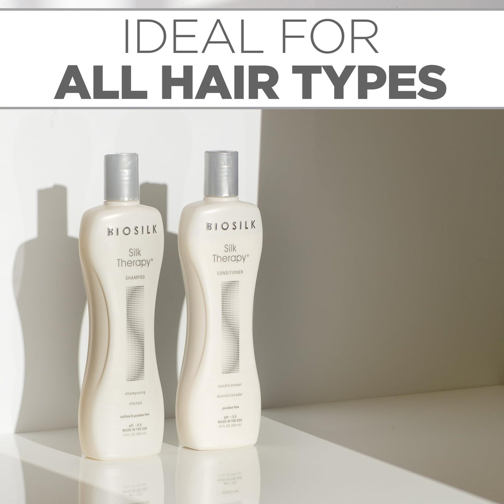 BioSilk Silk Therapy envase 12oz, paquete de 2, para uso prolongado.