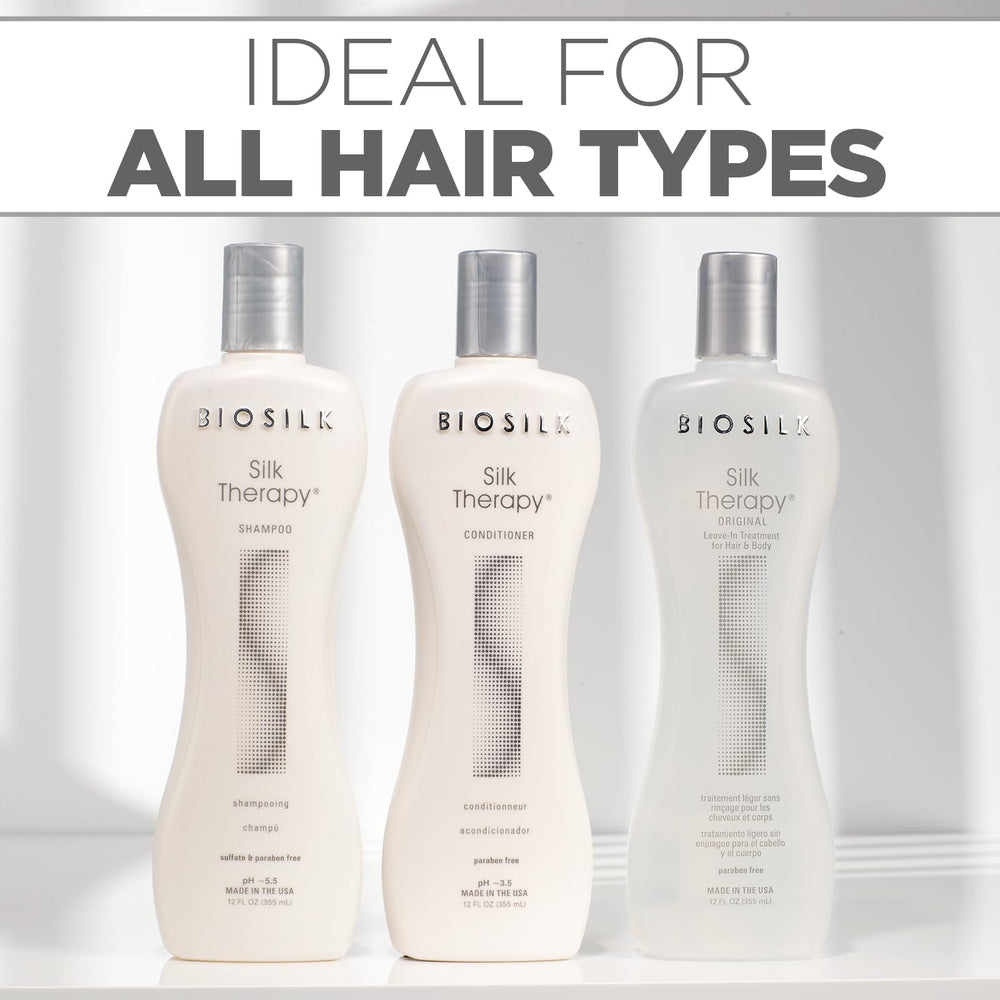 BioSilk Silk Therapy kit front view highlighting three-piece routine.