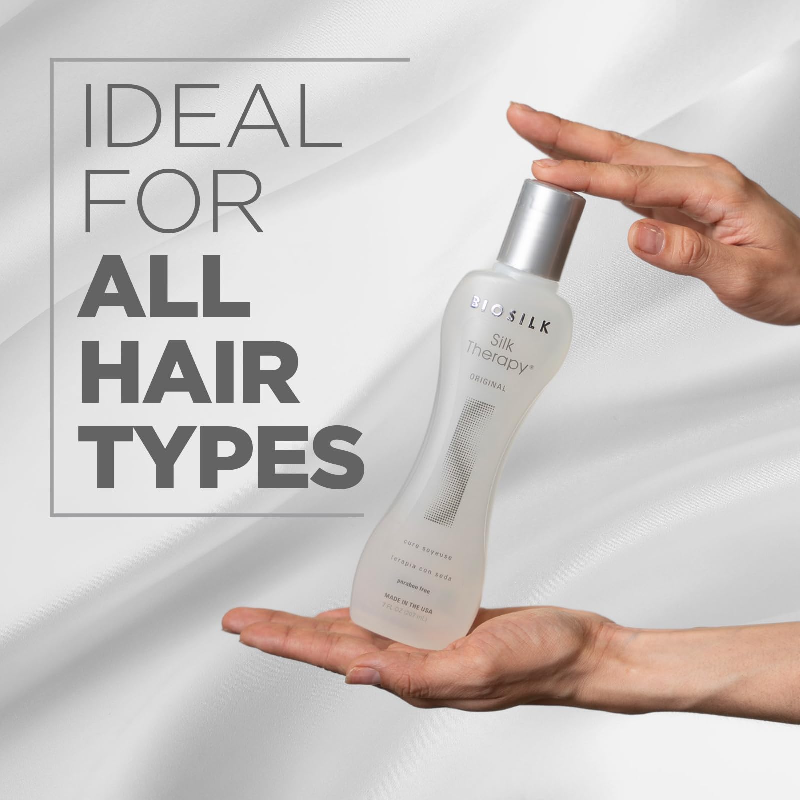 BioSilk Silk Therapy Original finished hair with natural shine and smoothness.