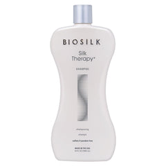 BioSilk Silk Therapy Shampoo bottle demonstrating gentle cleansing for all hair types