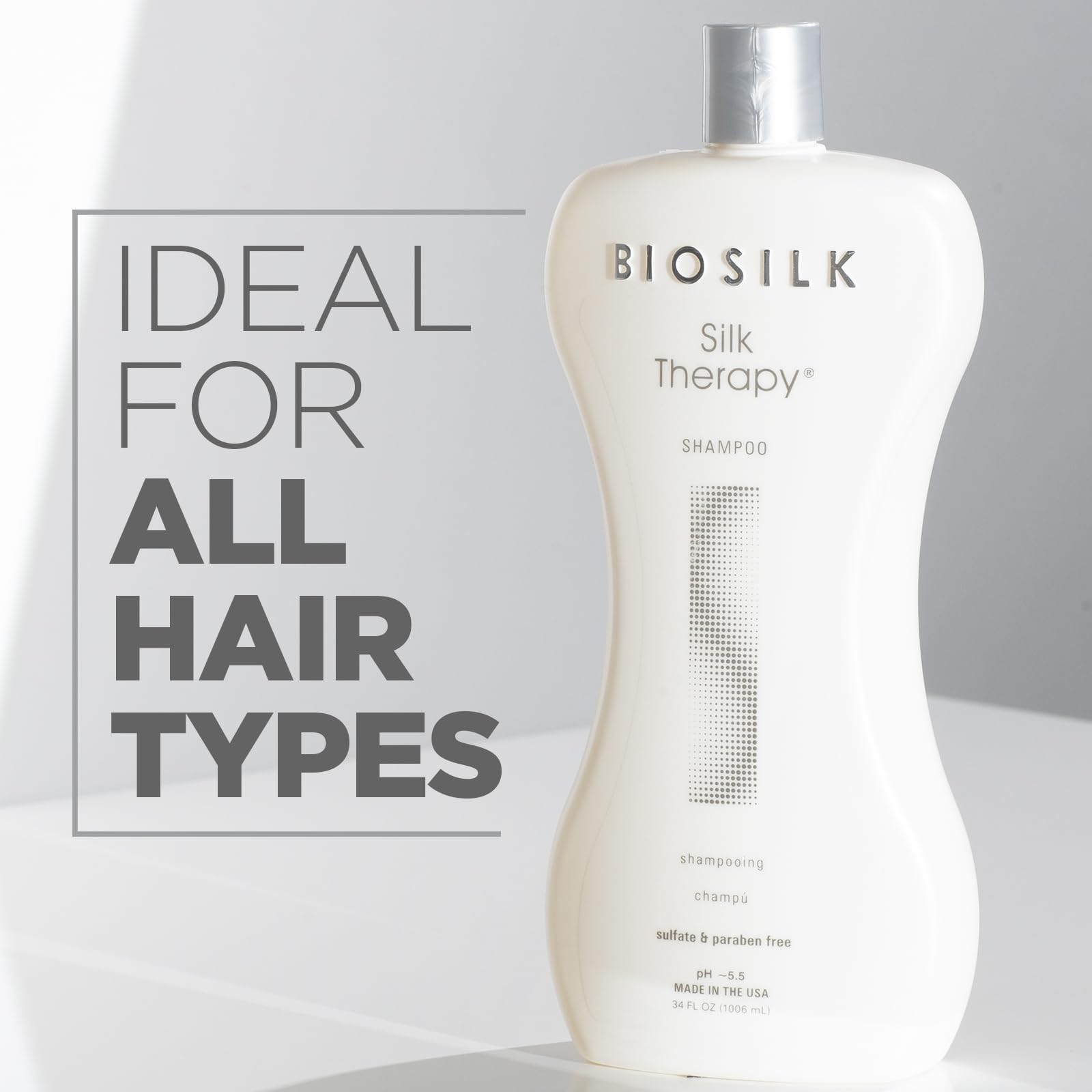 BioSilk Silk Therapy Shampoo lather delivering silk protein conditioning for shine