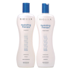 BioSilk Hydrating Therapy champú botella, hidrata profundamente el cabello seco.