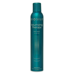 BioSilk Terapia Voluminizadora: botella y aplicación para volumen y brillo duradero.