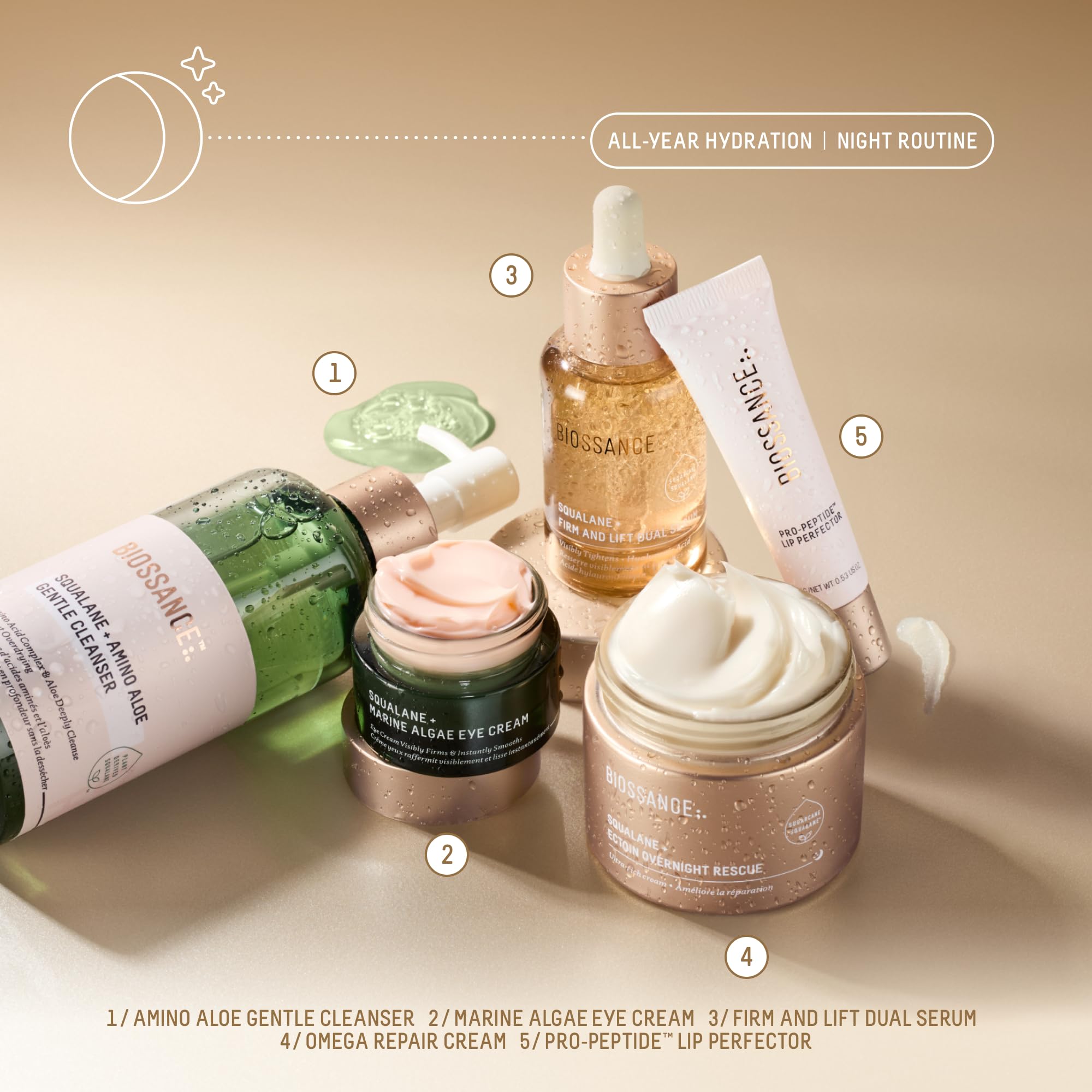 BIOSSANCE 30ml travel-friendly bottle hints at on-the-go hydration