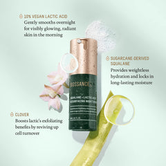 BIOSSANCE Serum application on hand illustrates quick absorption and hydration.