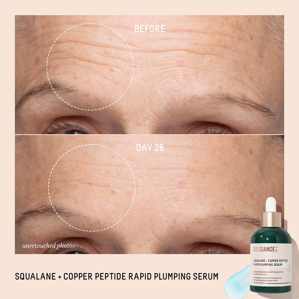 Close-up of serum texture shows hyaluronic acid for a plump look