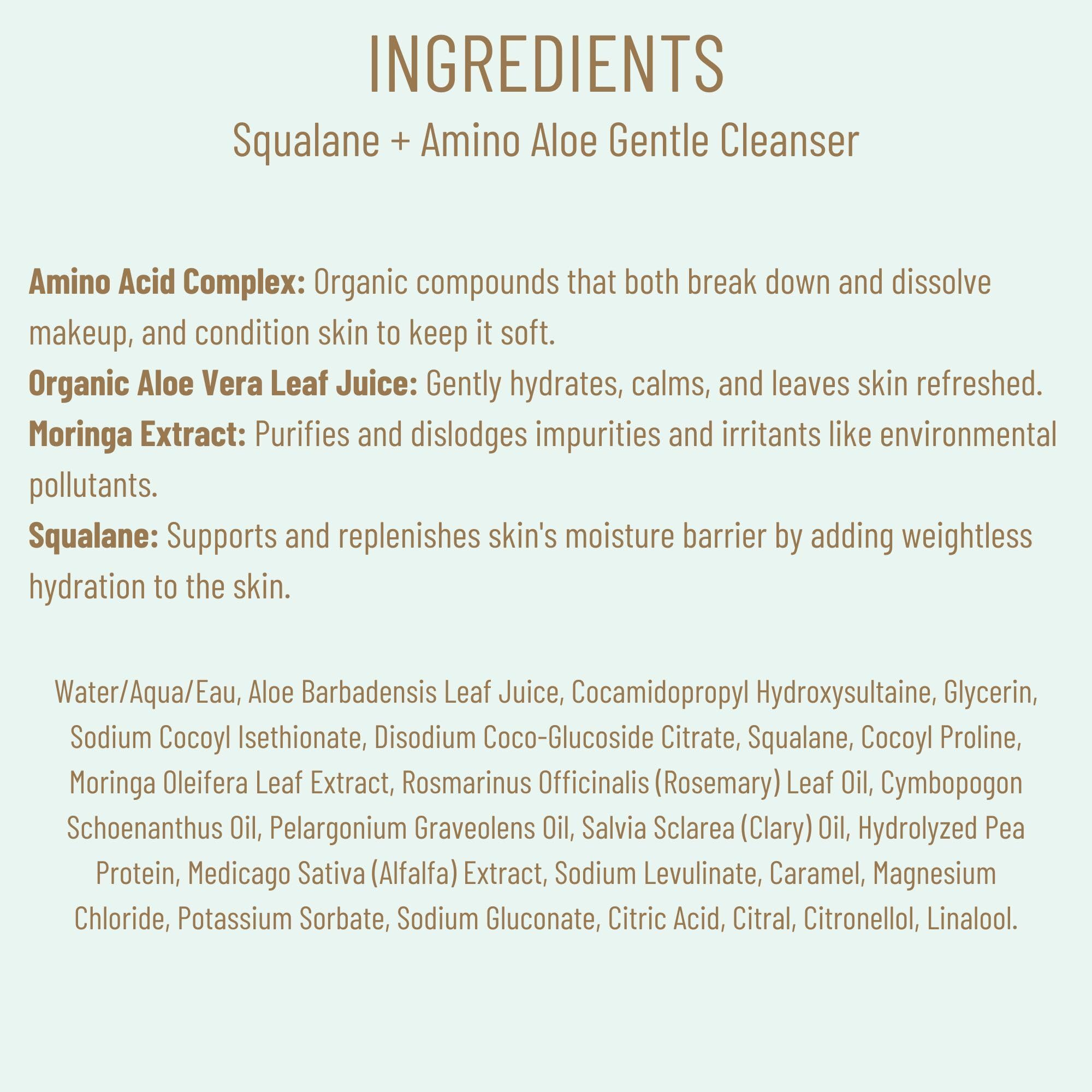 BIOSSANCE Squalane + Amino Aloe face wash packaging.