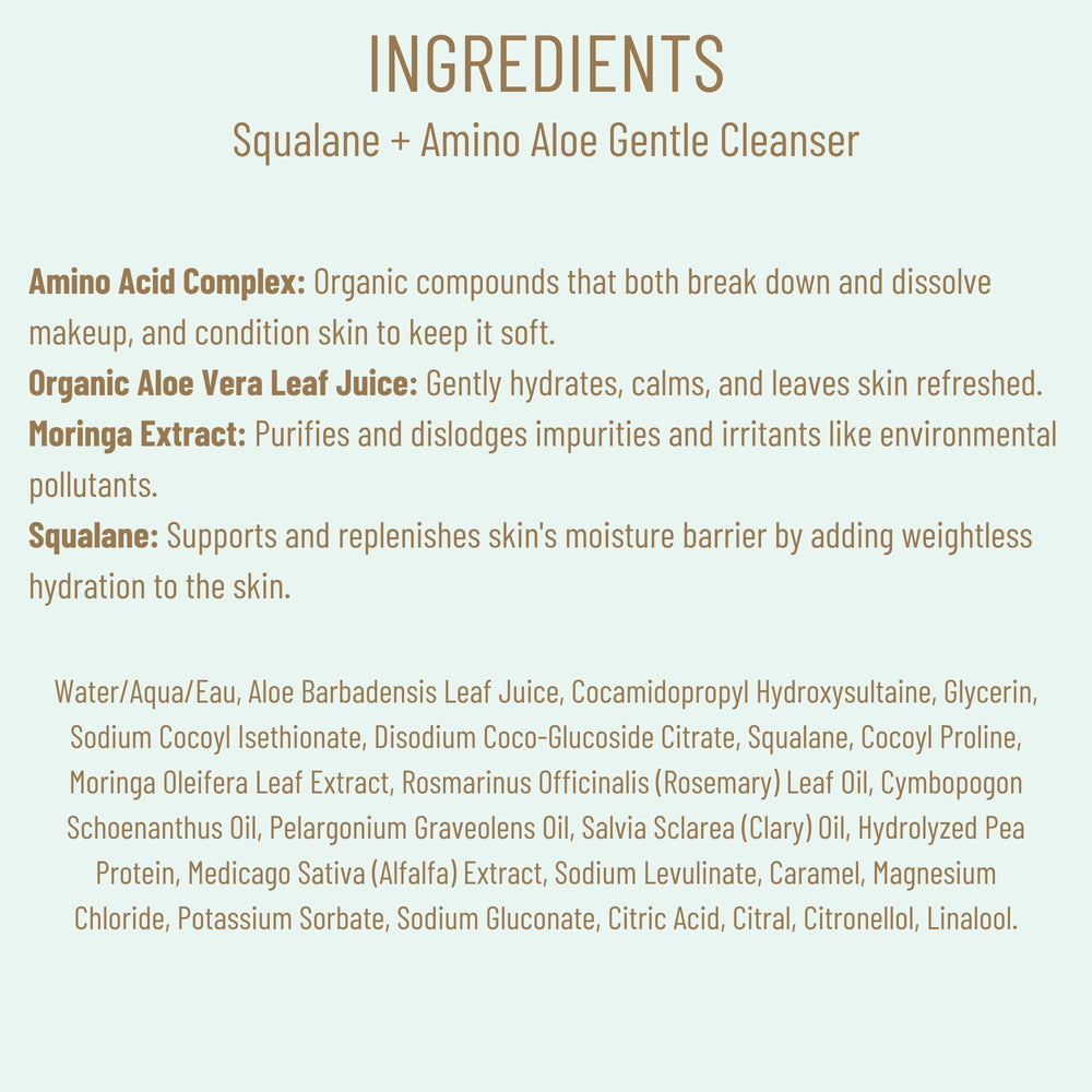 BIOSSANCE Squalane + Amino Aloe face wash packaging.