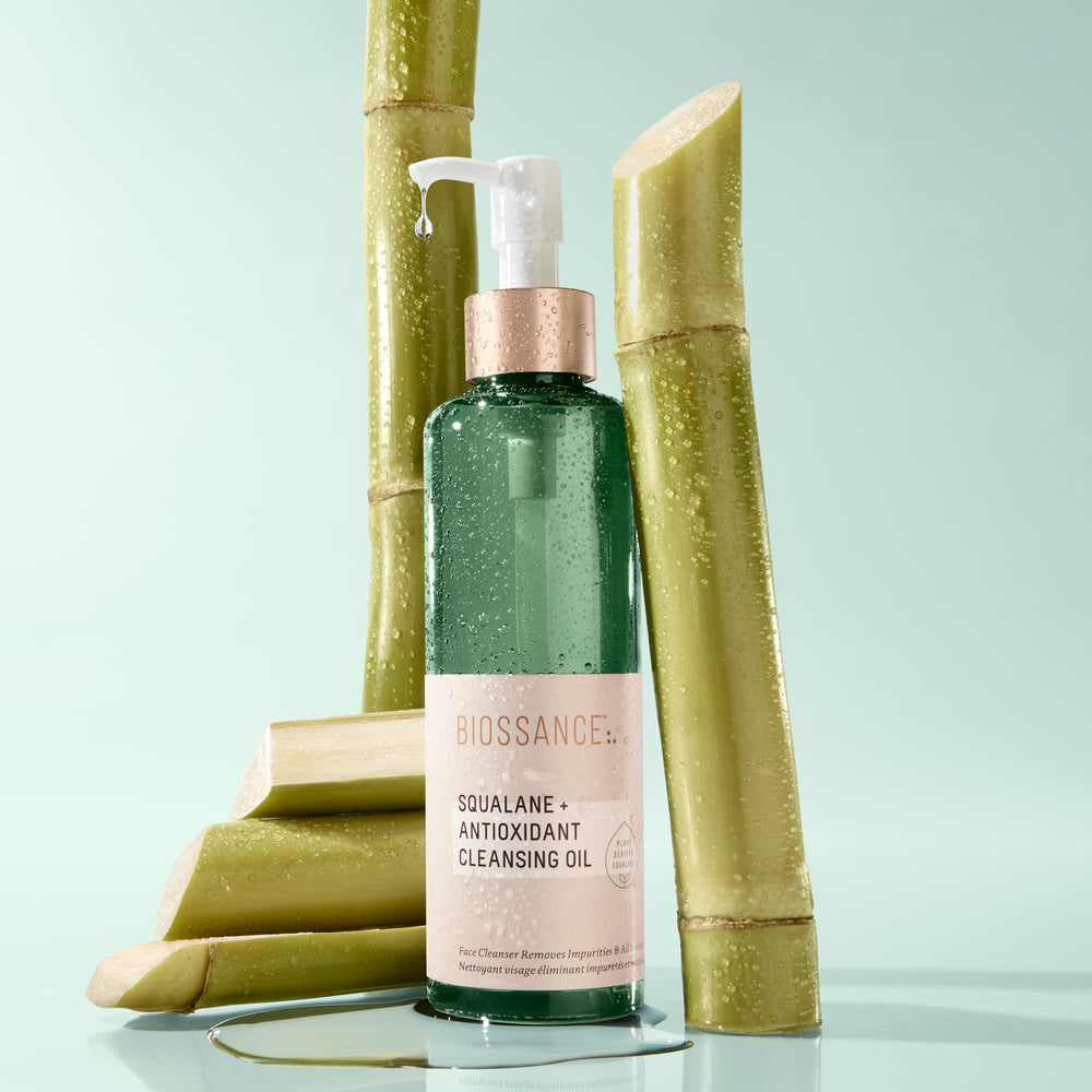 Biossance emulsified oil rinses away makeup and impurities