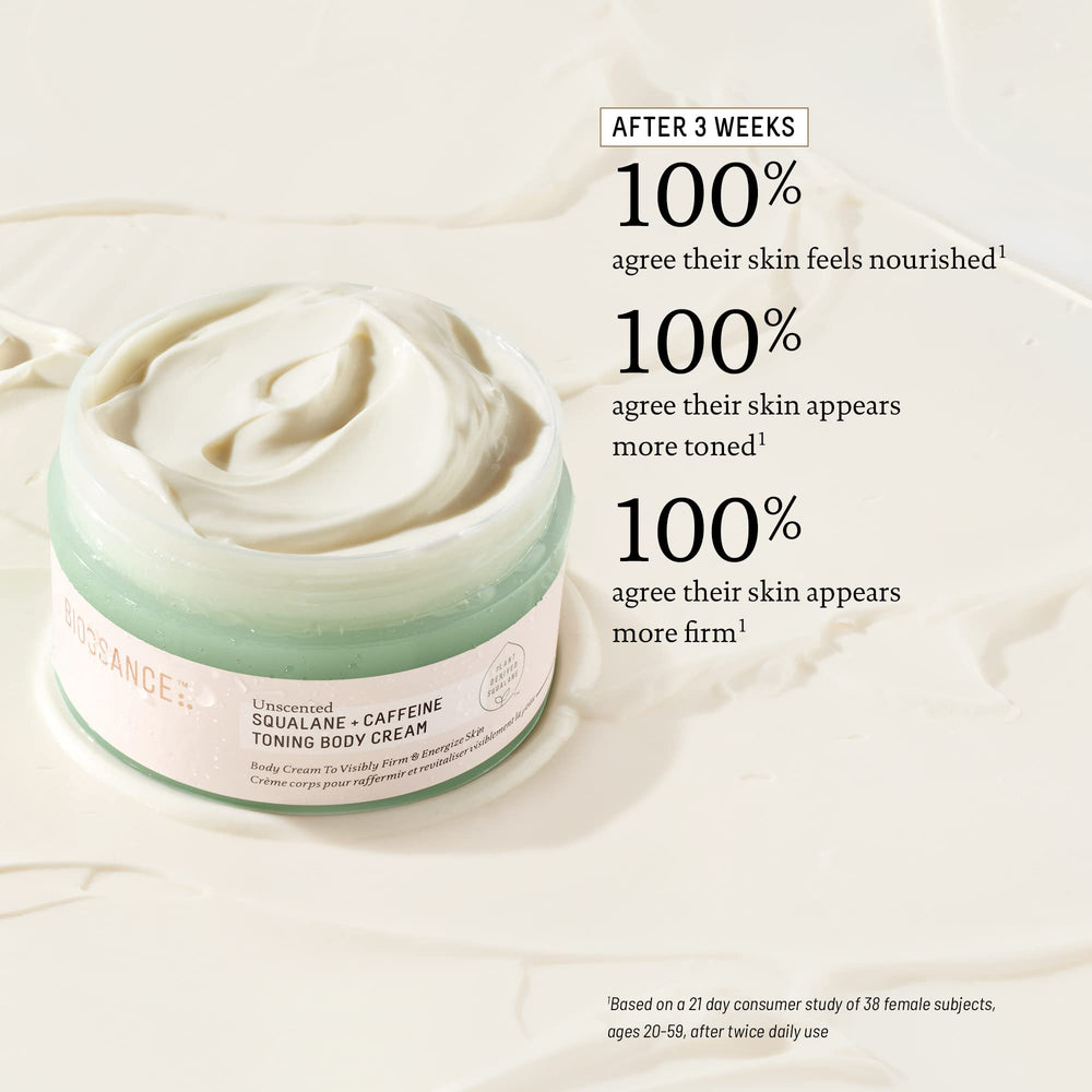 Cream applied in circular motions to target firmness and elasticity