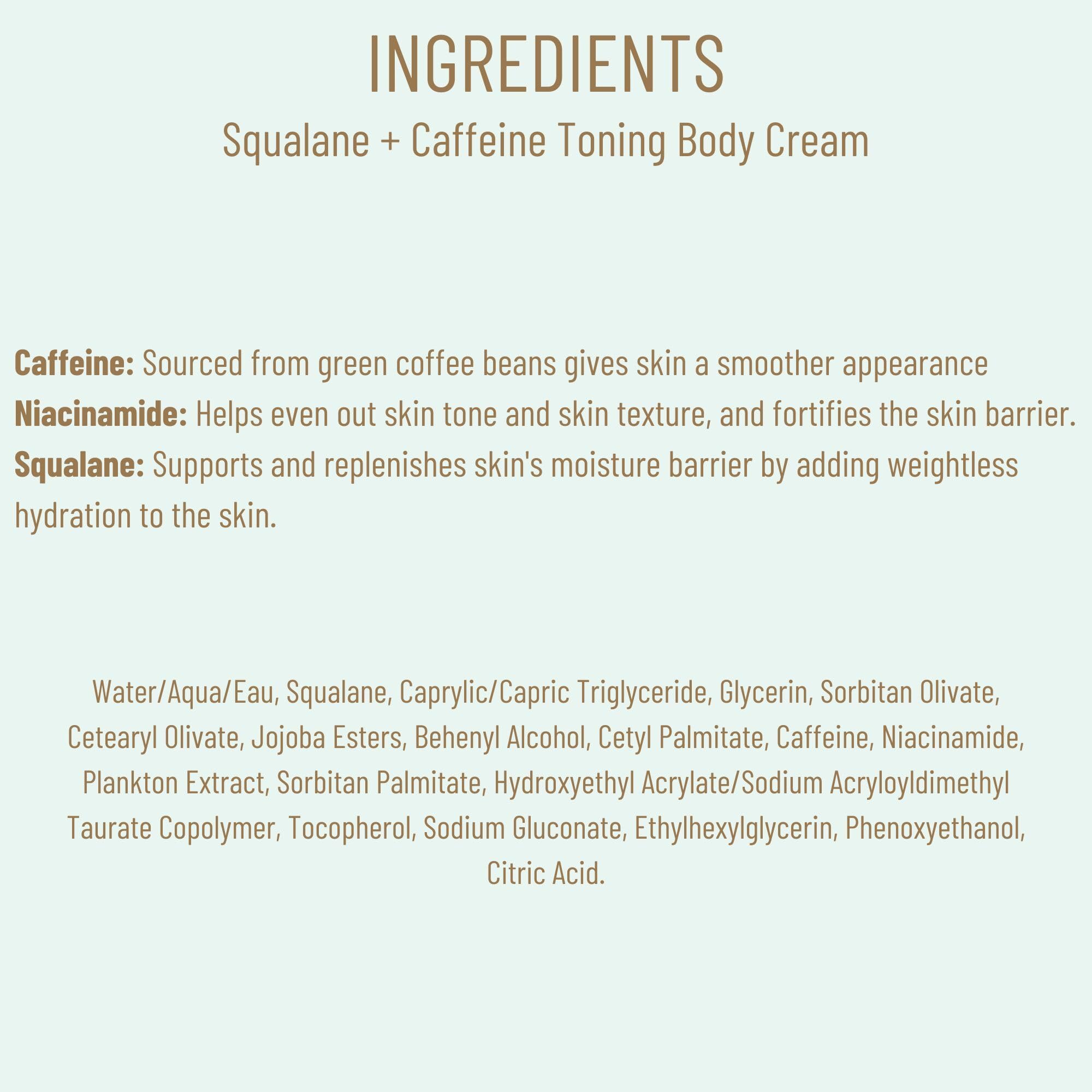 Biossance Squalane + Caffeine Toning Body Cream fragrance-free for sensitive skin