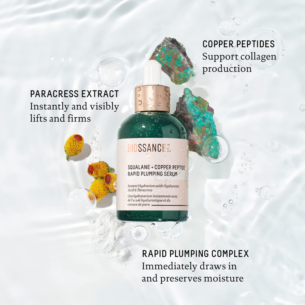 BIOSSANCE serum used in morning routine for firmer skin.