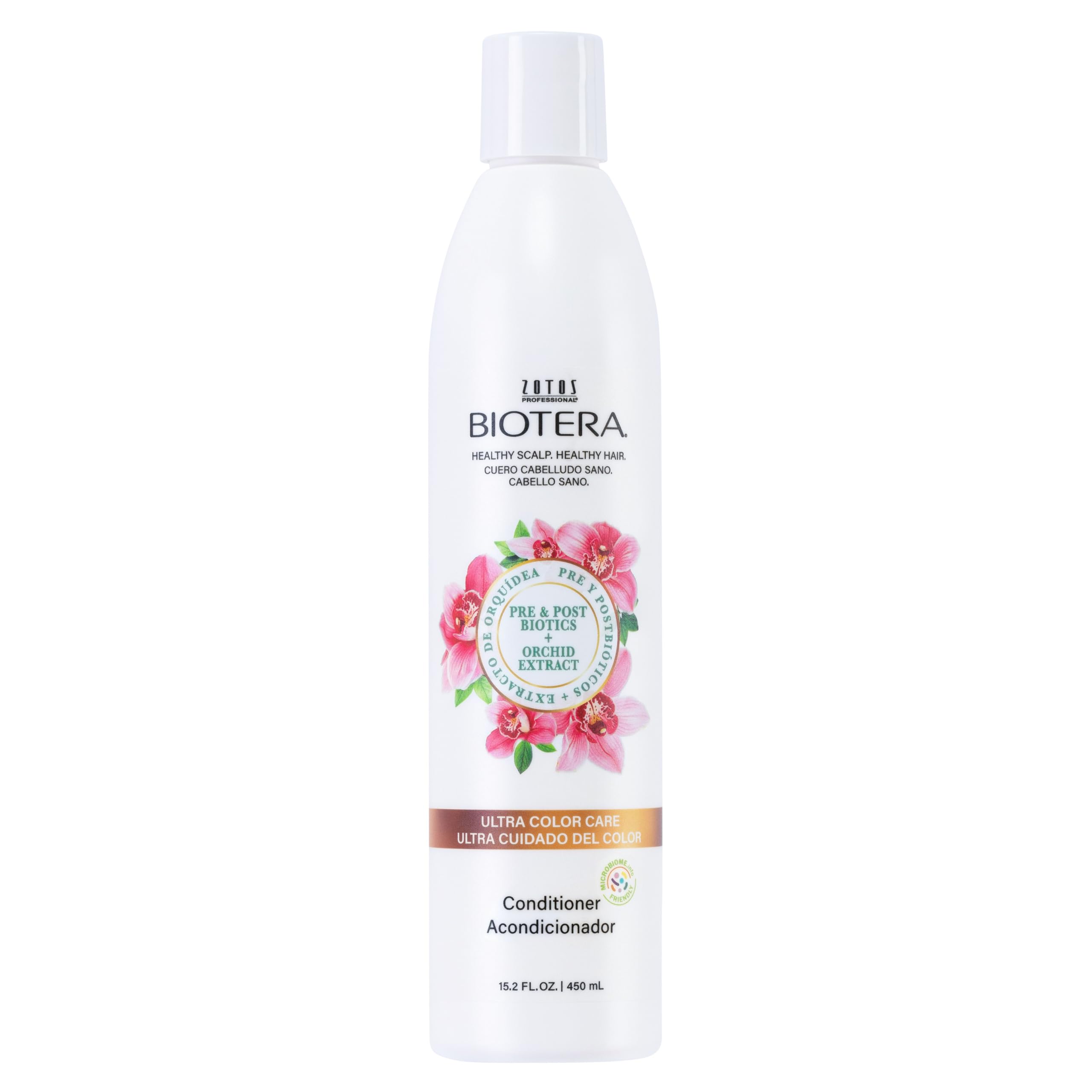 Biotera acondicionador para color: botella frontal, cuidado suave para el cabello teñido.
