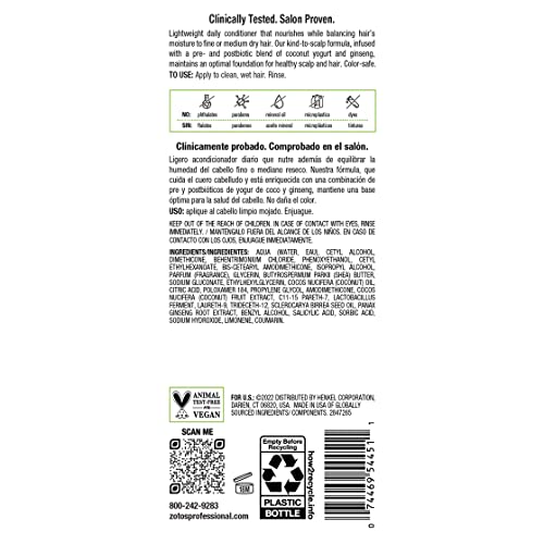 Biotera Acondicionador Hidratante, uso diario para cabello suave y manejable