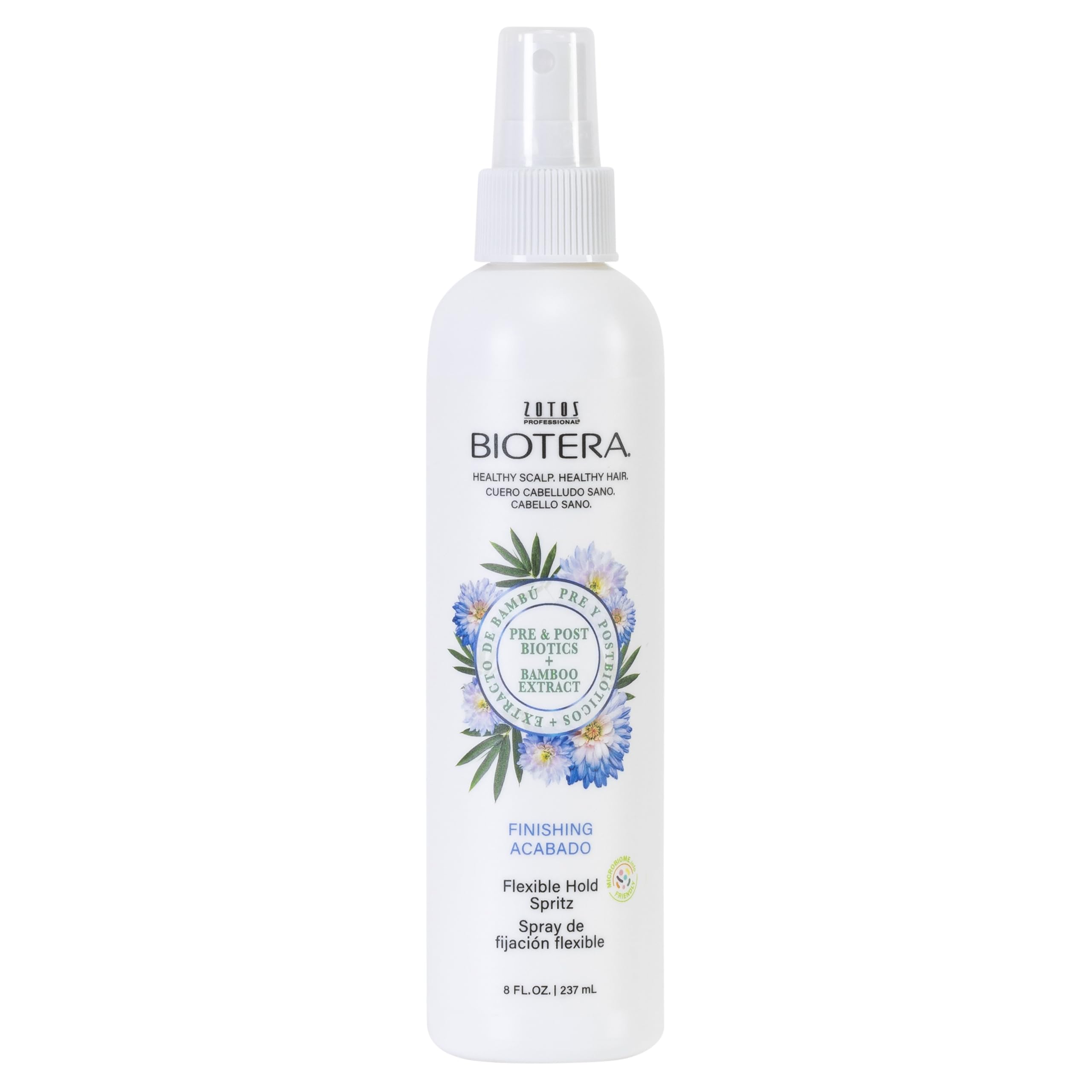 Biotera Aerosol de fijación flexible con textura instantánea y brillo suave