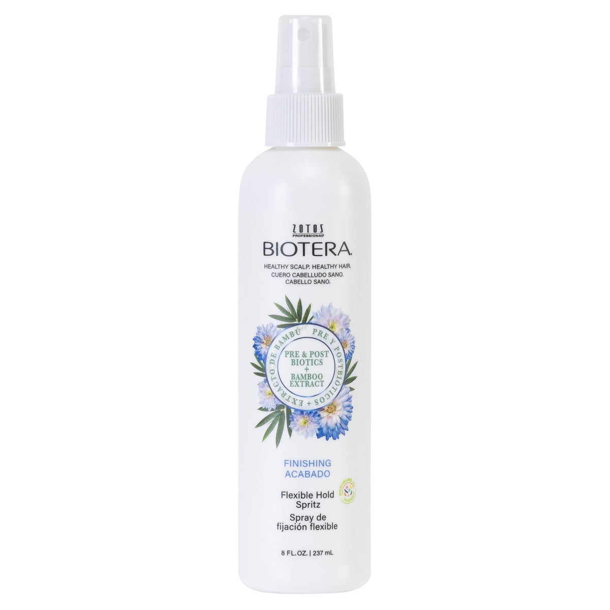Biotera Aerosol de fijación flexible con textura instantánea y brillo suave