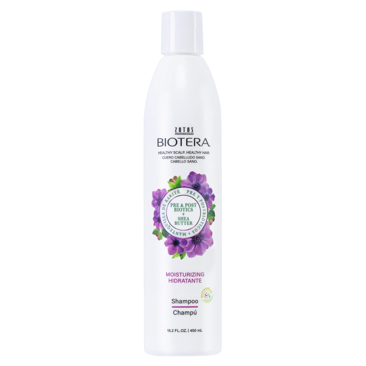 Biotera Champú Hidratante, espuma cremosa para cabello fino y seco.