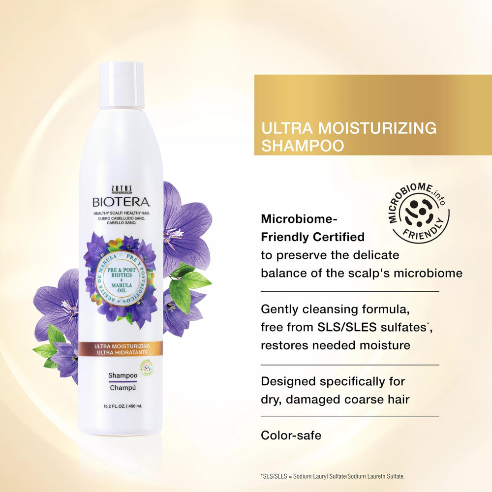 Biotera Champú Ultra Hidratante con espuma cremosa para limpieza suave