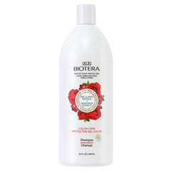 Biotera Color Care Shampoo, botella en estante, cuidado del cabello teñido y color duradero.