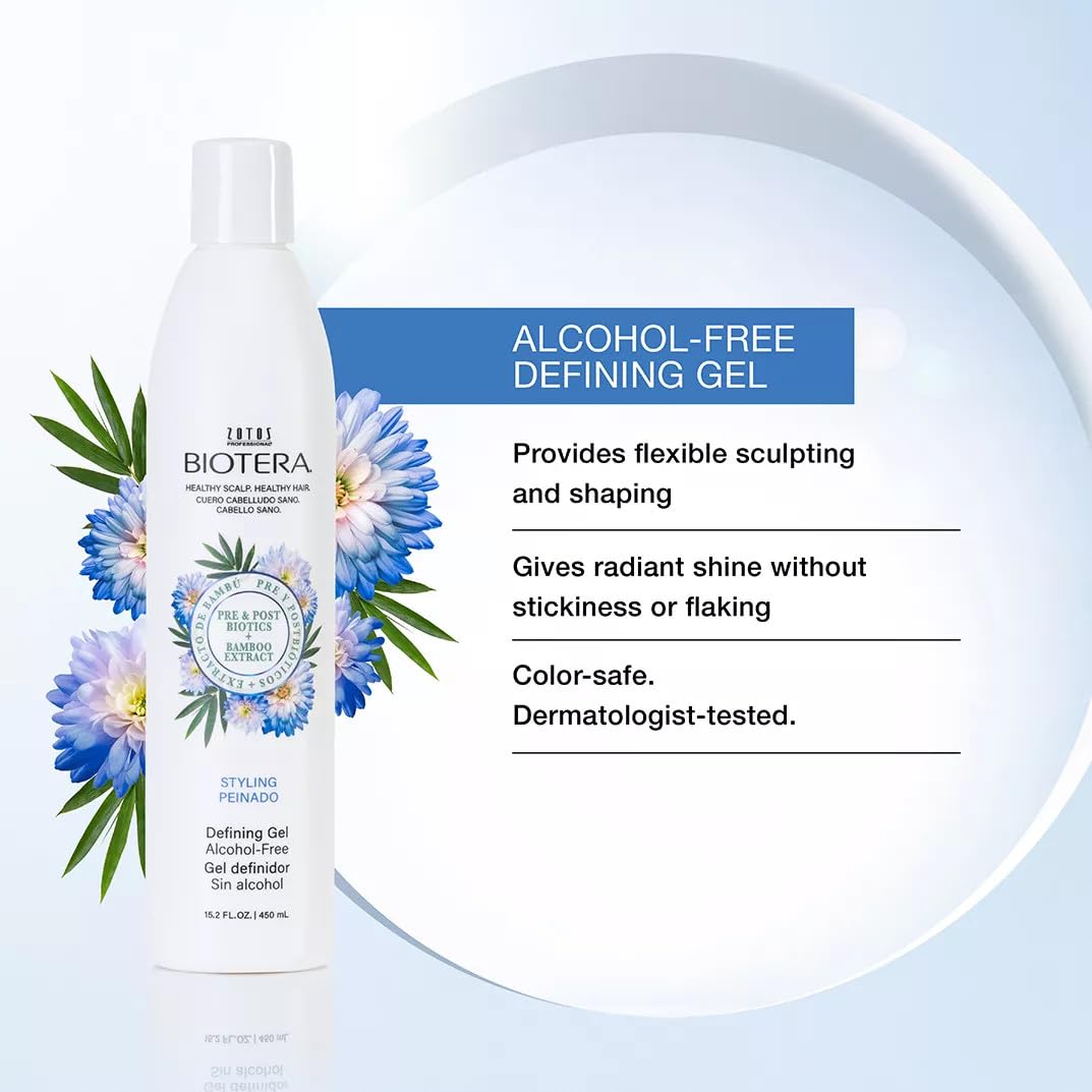 Biotera Gel Definidor de Estilo, brillo radiante sin residuos visibles