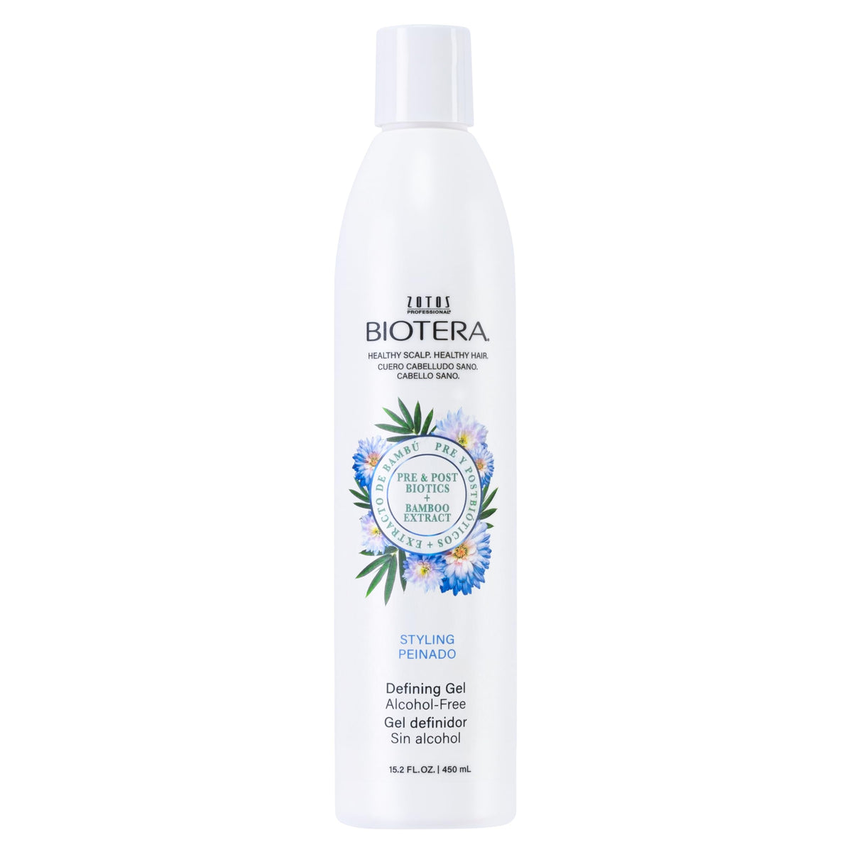 Biotera gel-definidor sin alcohol en botella para peinado flexible