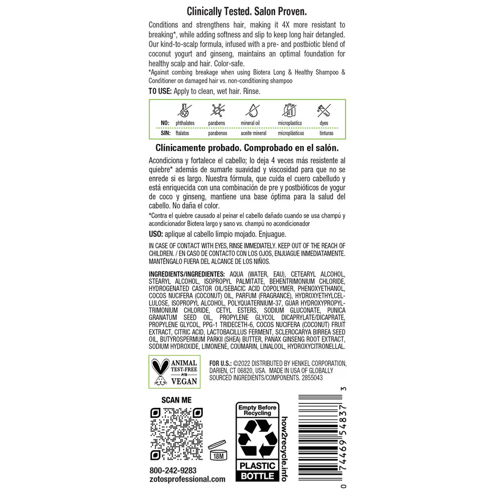 Biotera Long & Healthy Condicionador: crema sedosa que reduce tirones